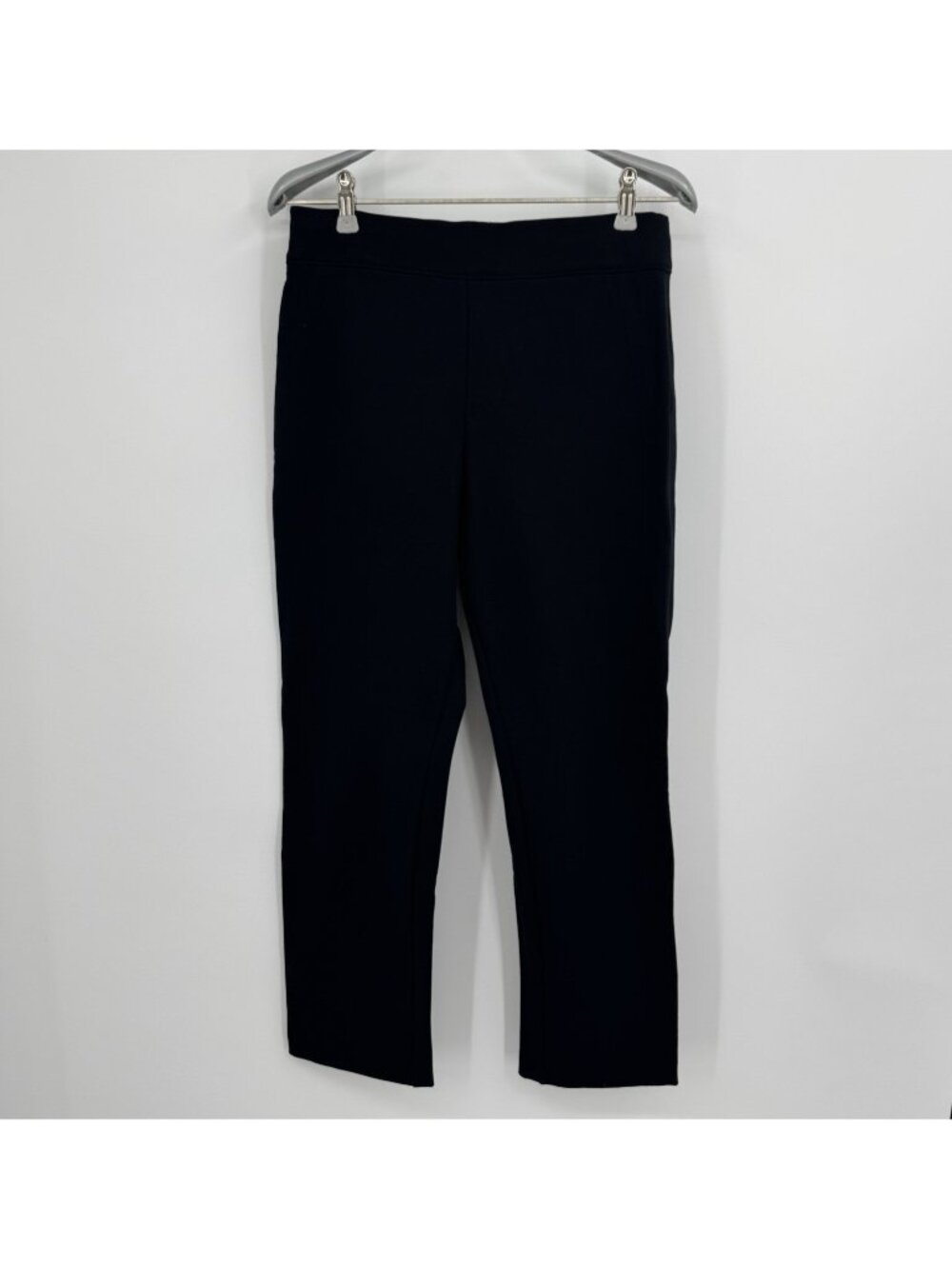 SPANX The Perfect Black Ponte Ankle Pant Back Seam Skinny Pants M Petite 27" Ins